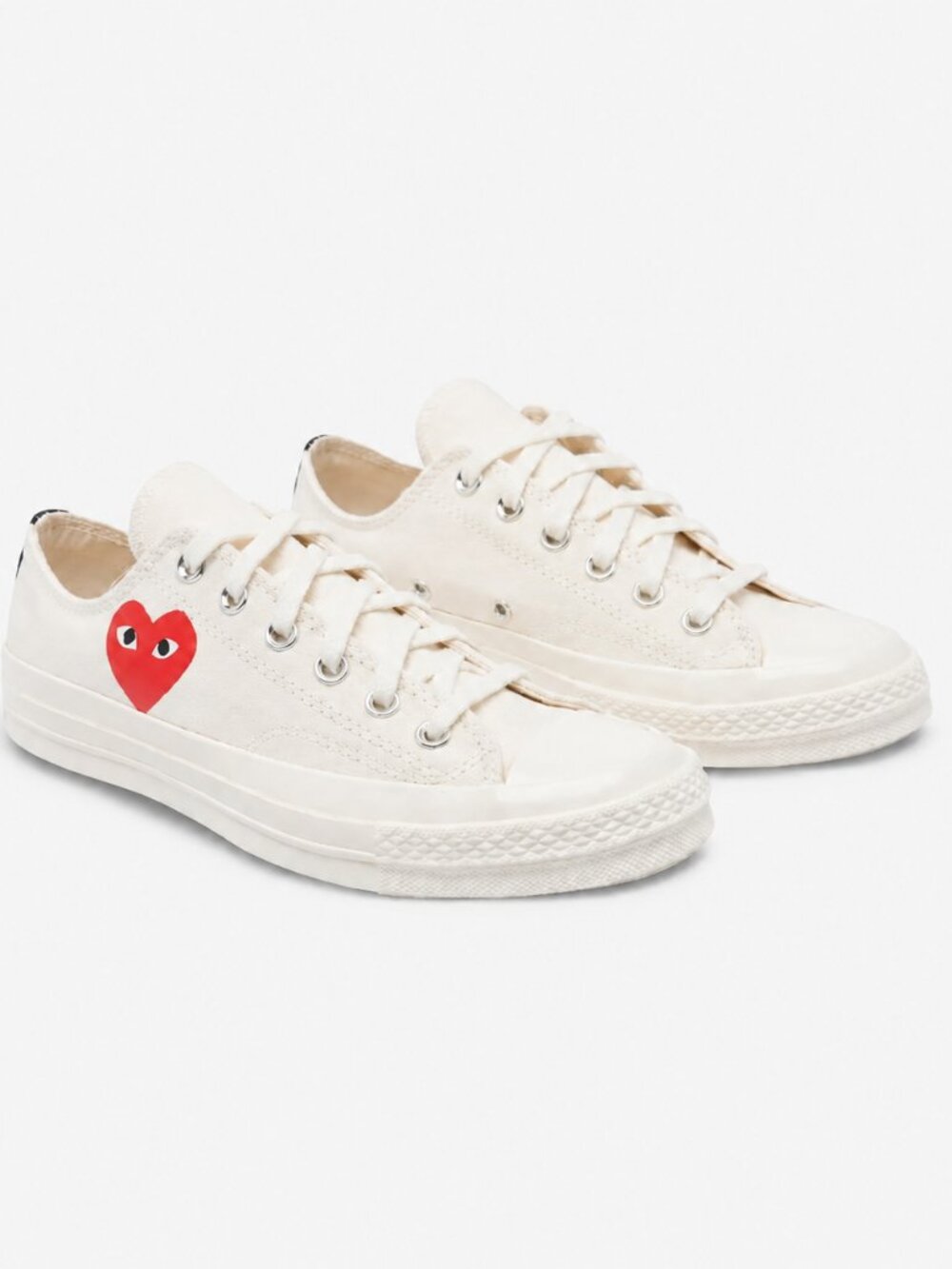Converse x Comme des Garçons PLAY Low Top Sneakers White M11/W13 NWT